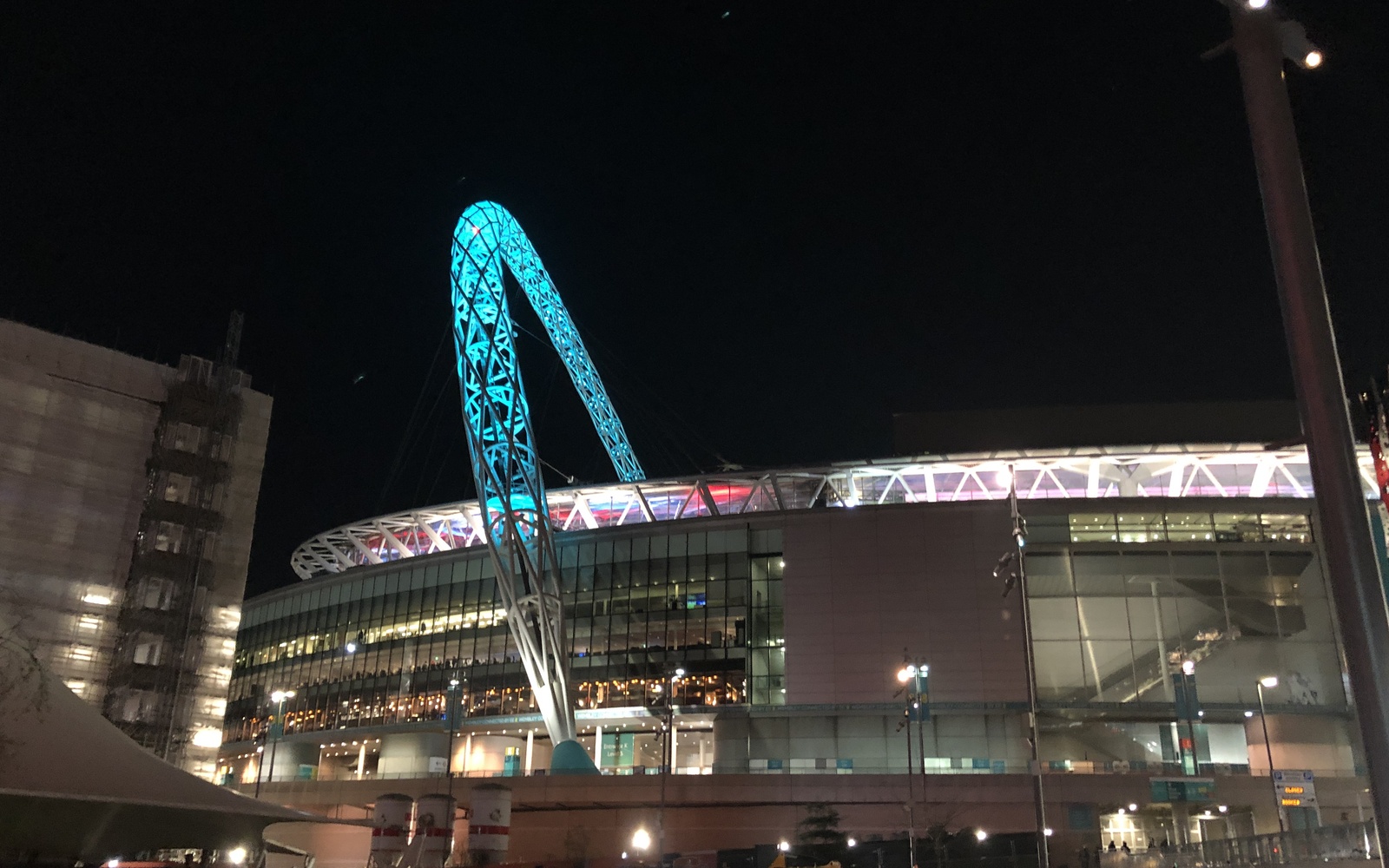Wembley stadium at night