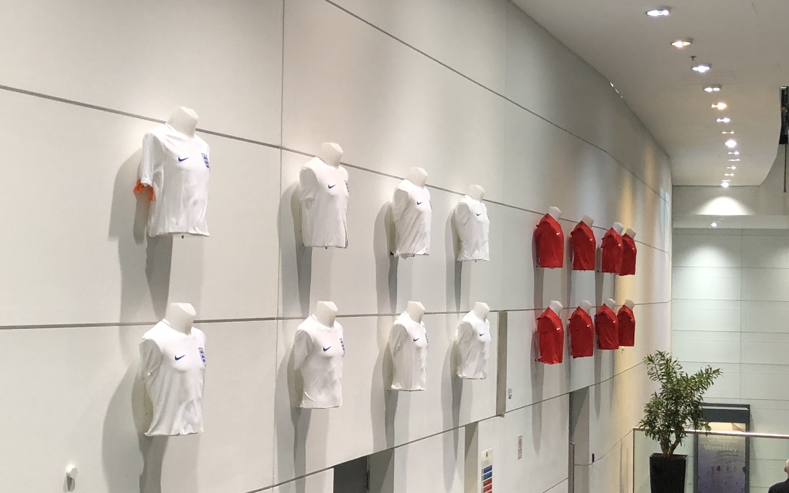 The team shirts displayed