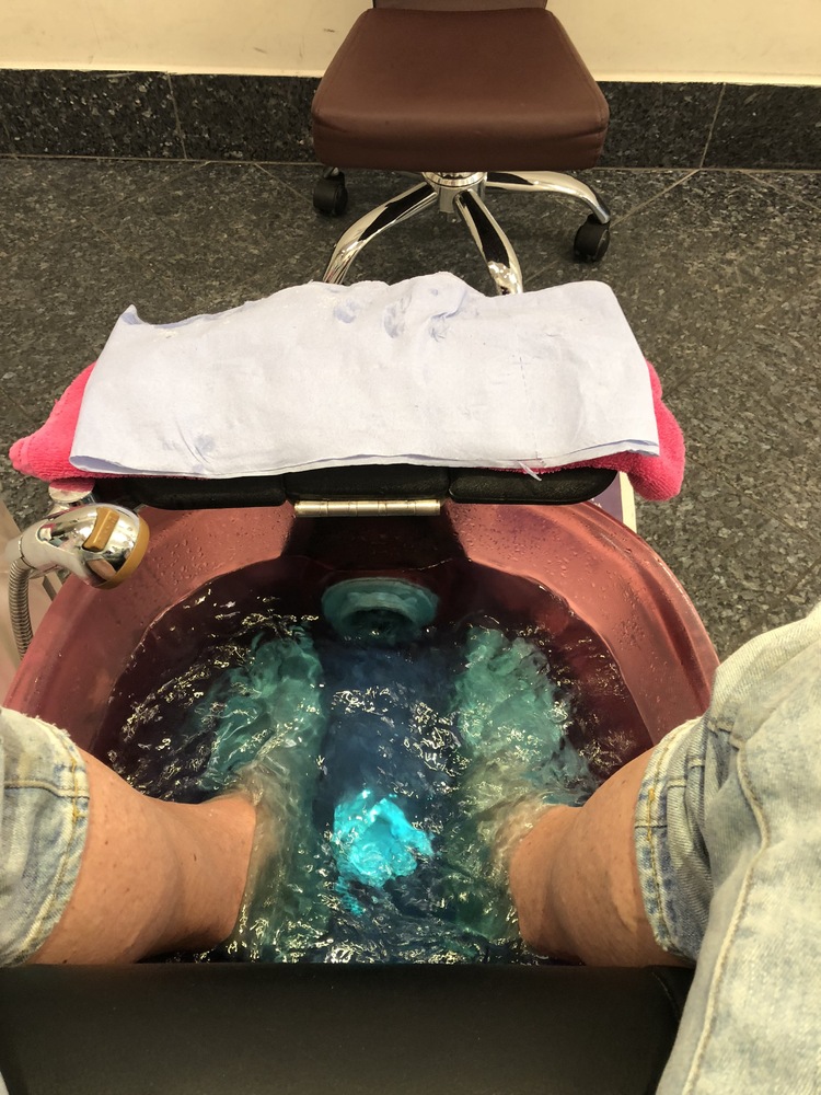 The foot soak..